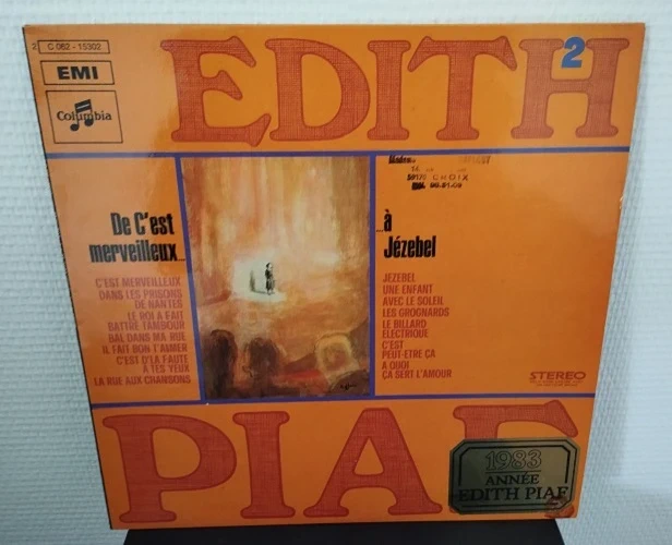 33 tours vinyle Edith Piaf Vol. 2 De "C'Est Merveilleux" À "Jézebel"