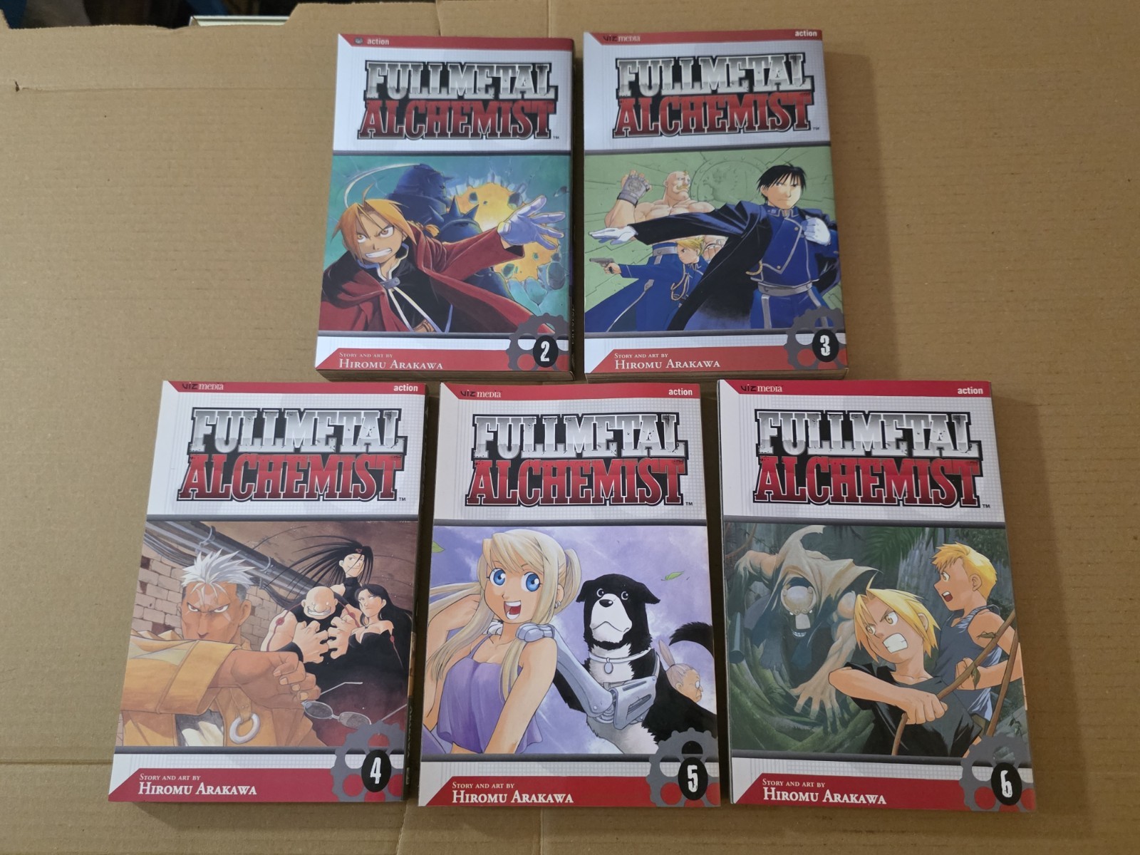 Lotto di 5 Fullmetal Alchemist Hiromu Arakawa Vol 2 3 4 5 e 6 Manga Comics Viz