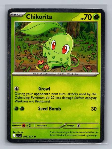 Chikorita 008/217 Ascended Heroes Common NM Pokemon TCG