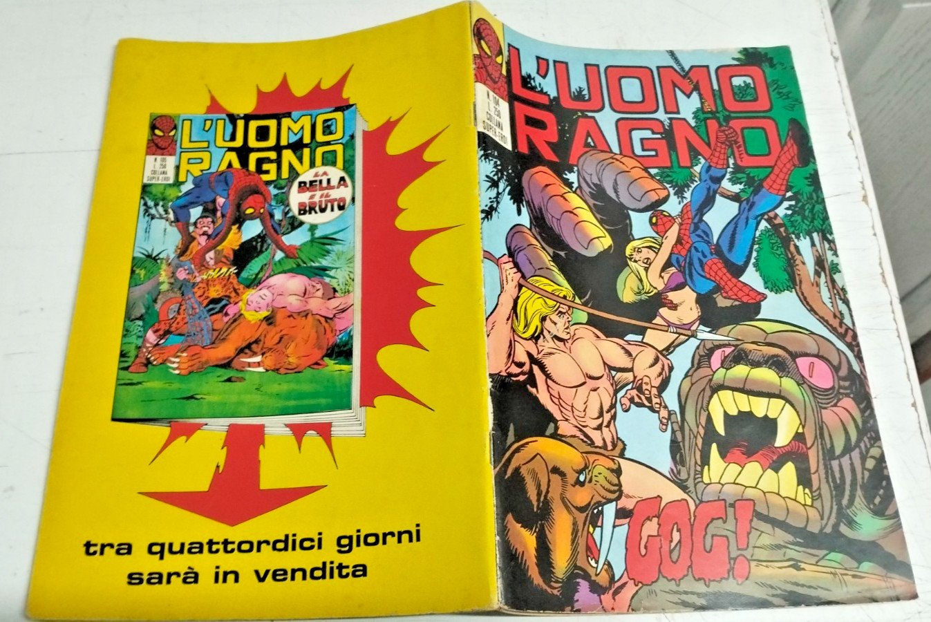 SPIDERMAN-UOMO RAGNO CORNO # 104- GOG !  -1974- OTTIMO -NO RESO