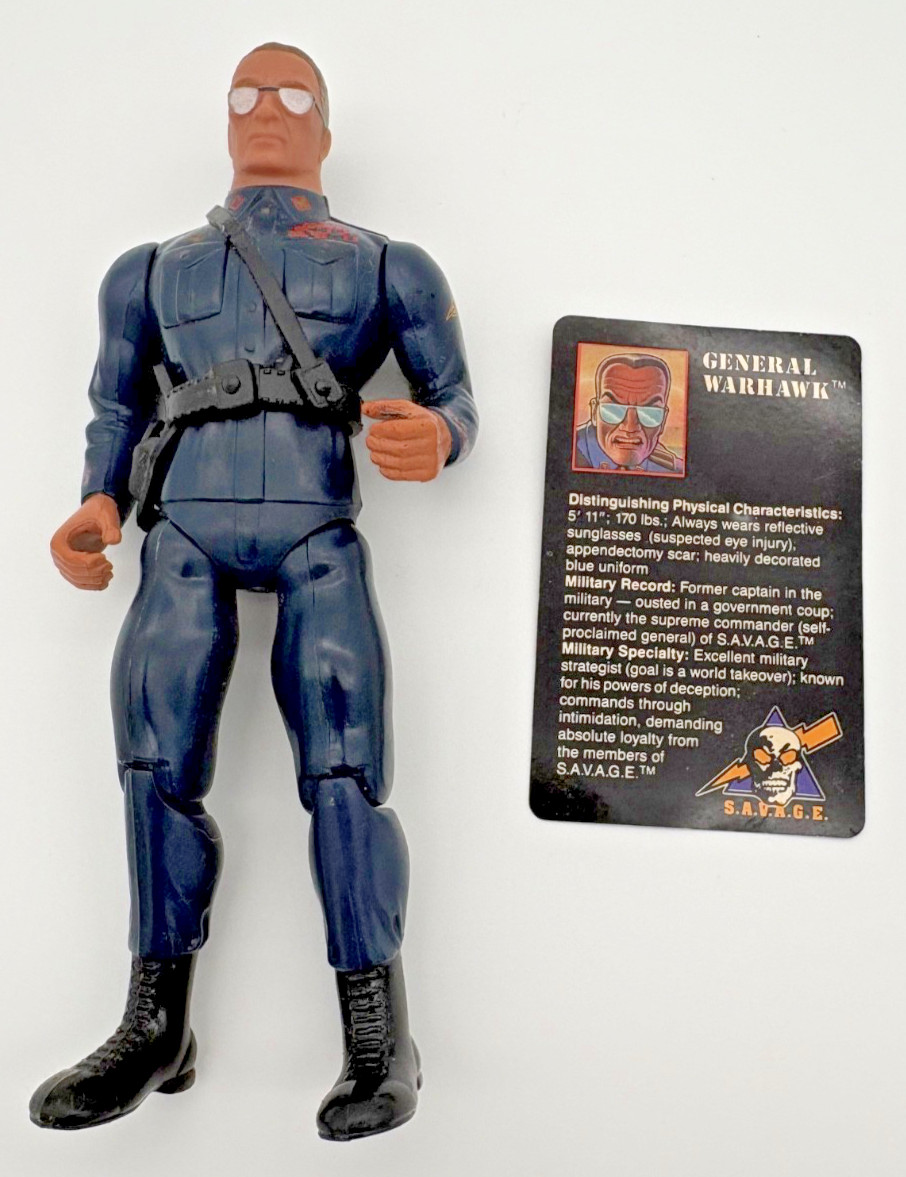 Vintage - Generale Warhawk - Action Figure - con Card - Rambo - Forza della Libertà