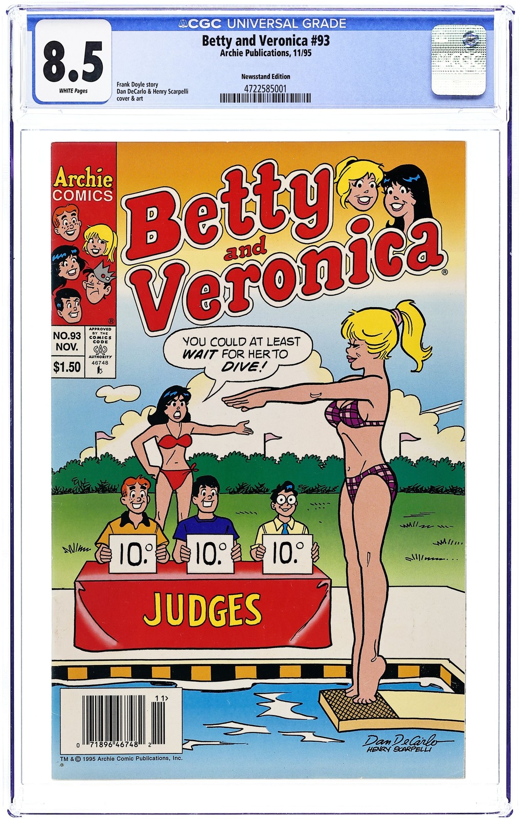Betty and Veronica #93N CGC 8.5 Edicola 1995 4722585001