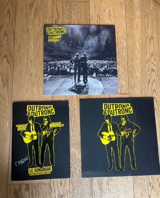 lot de 2 vinyles partition dédicacée Dutronc & Dutronc