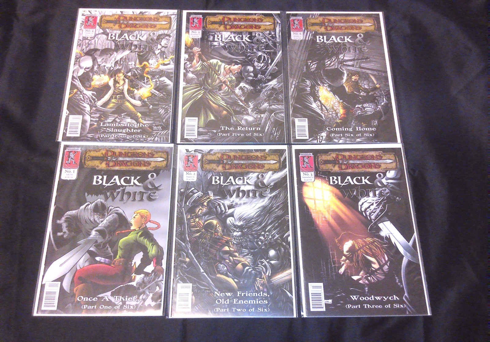 LOTTO DI 6 DUNGEONS & DRAGONS BIANCO E NERO 1 2 3 4 5 6 SET - VF/NM 9.0