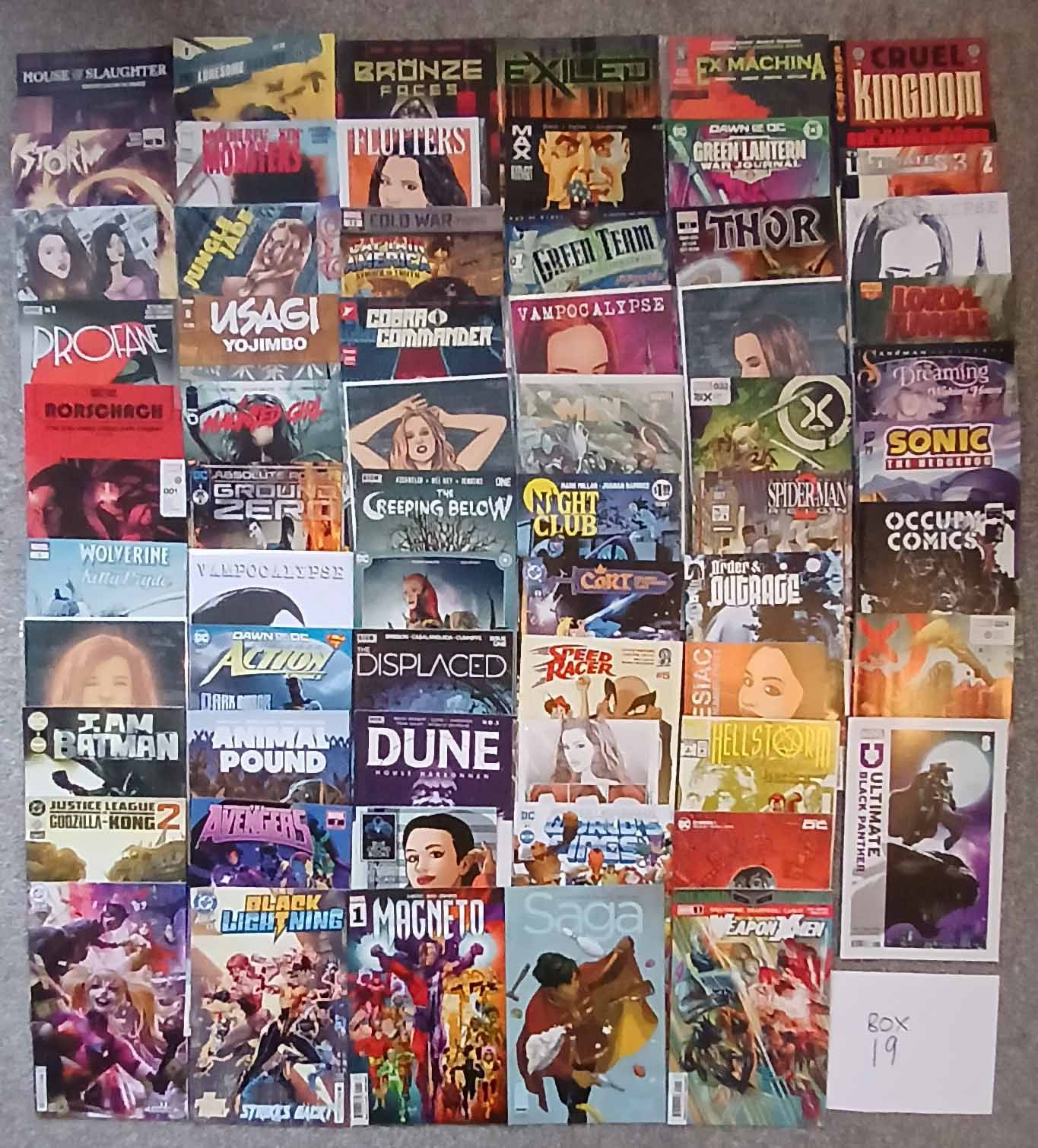 Huge mixed lot of 65 comics - Marvel, DC, Image & Indies - Mostly recent- Box 19