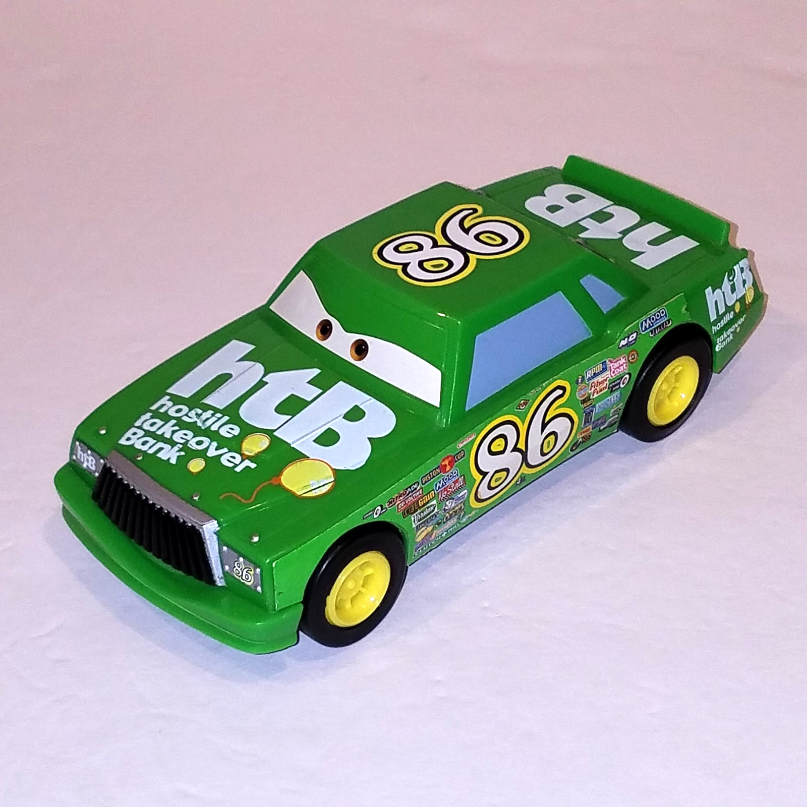Disney Pixar Cars Chick Hicks Movie Stunts Flips 6" Friction Stunt Car WORKS