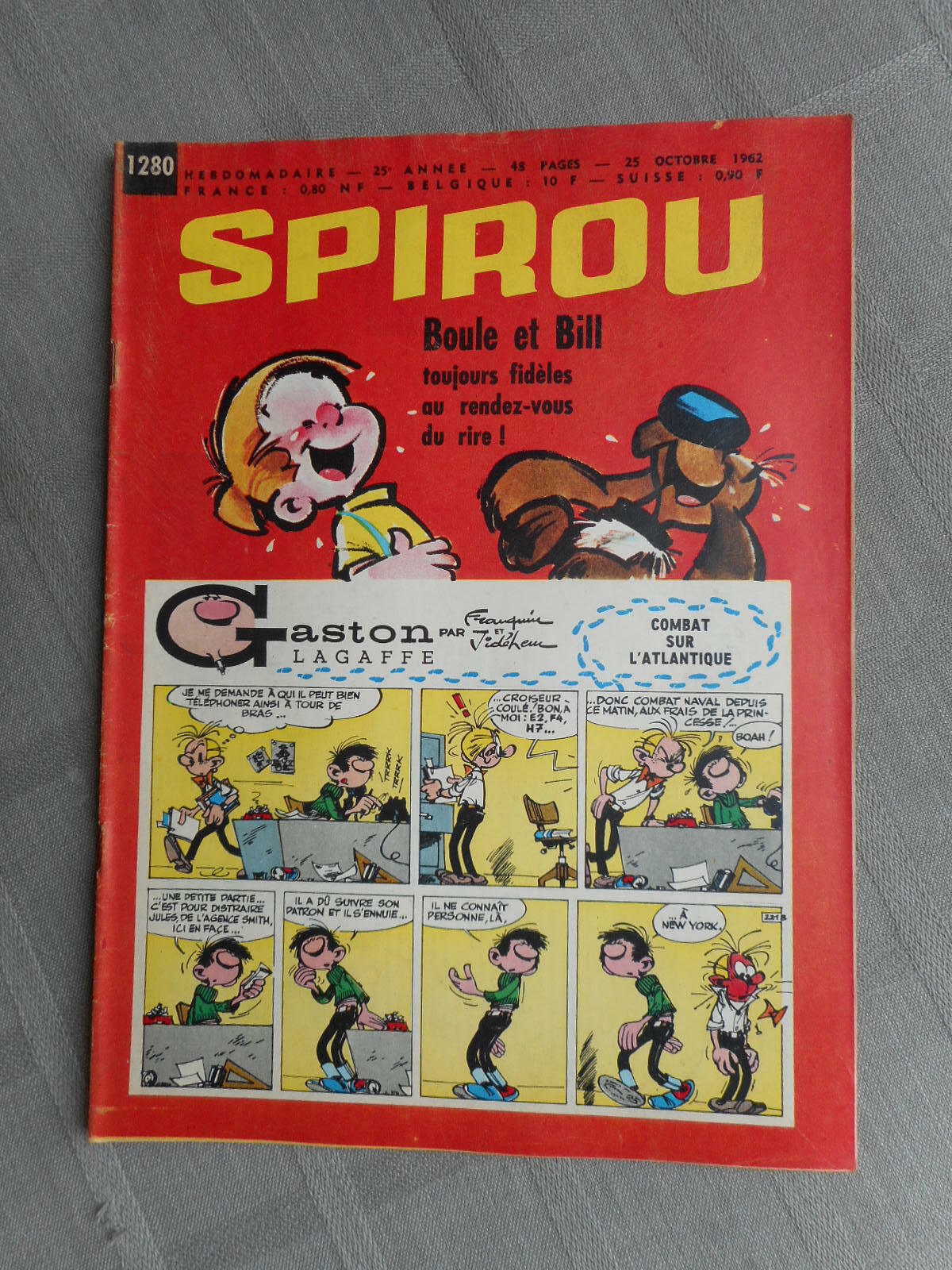 Lilla Il Giornale Di Spirou N° 1280 1962 Condizioni Corretti Con Suo Mini-Recit