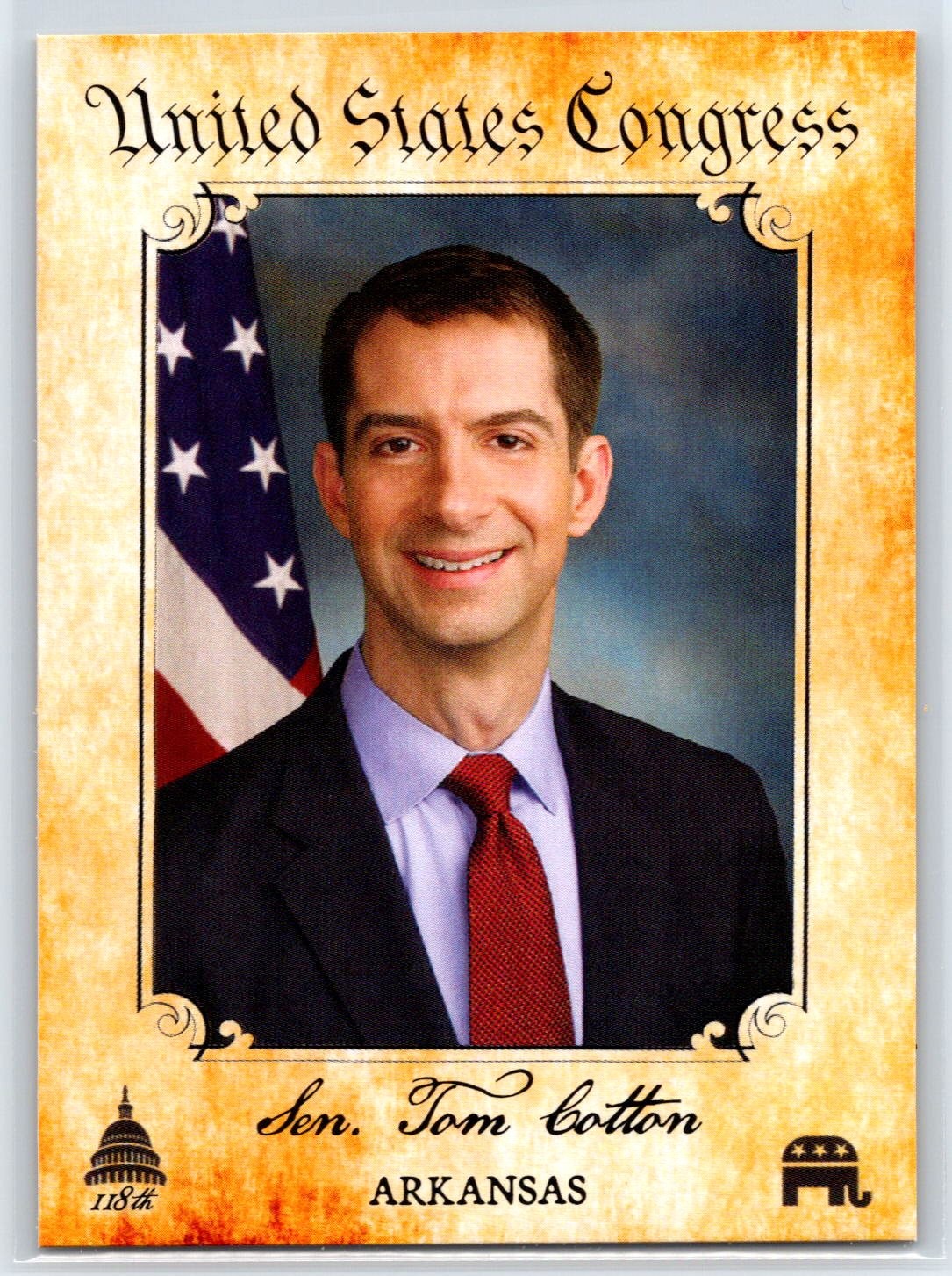 2024 Fascining Cards 118° Congresso degli Stati Uniti Tom Cotton Arkansas GOP #008