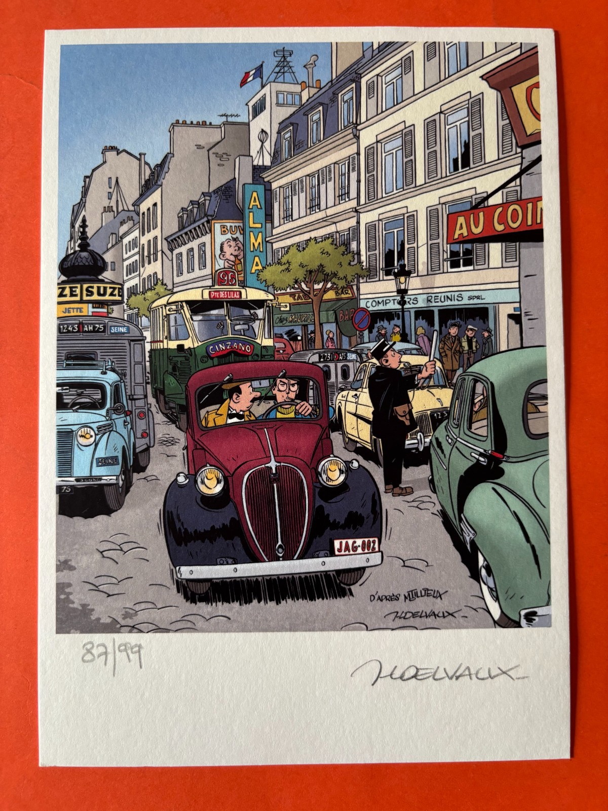 DELVAUX EX LIBRIS SIGNE HOMMAGE TILLIEUX MARC JAGUAR NEUF