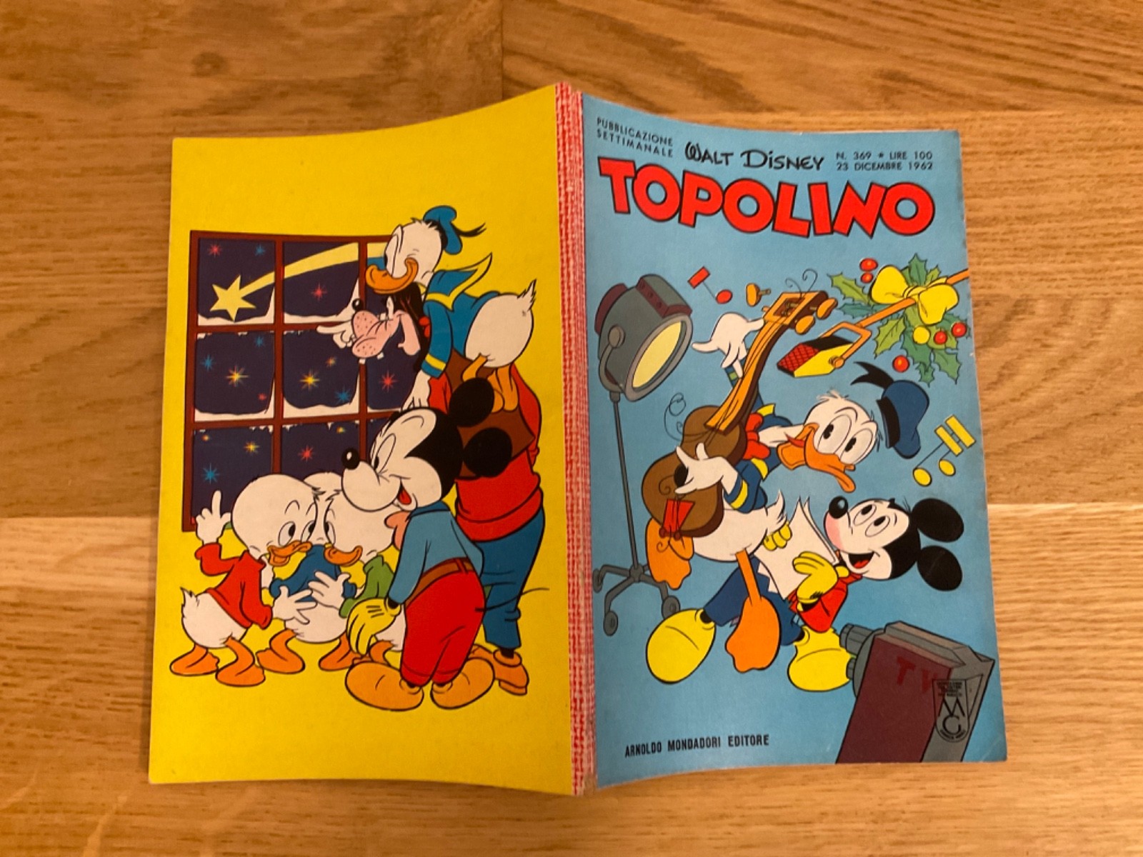 TOPOLINO LIBRETTO N.369 MONDADORI DISNEY 1962 SI BOLLINO, NO FIGURINE, NO CEDOLA