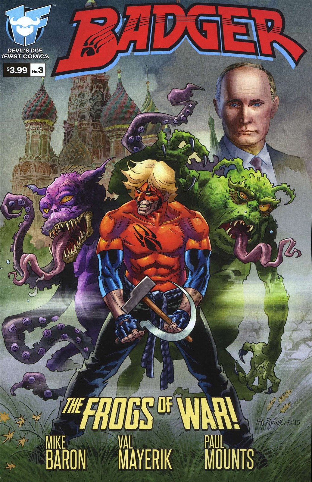 Badger (4th Series) #3 VF; Devil's Due | Mike Baron Putin Cover - w/Bag+Board