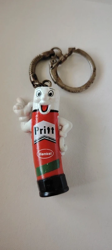 Rarissimo Portachiavi Vintage Colla PRITT Henkel Anni 80/90 - Mascotte Mr. Pritt da Collezione