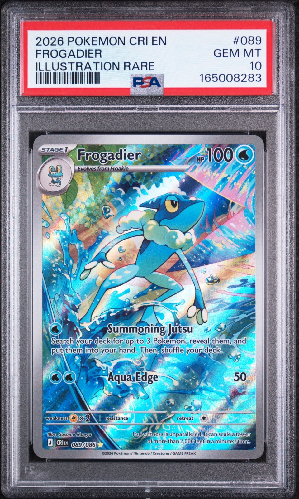 🔥 PSA 10 GEM MINT Illustrazione Frogadier Rara 089/086 Chaos Rising Pokemon 🔥