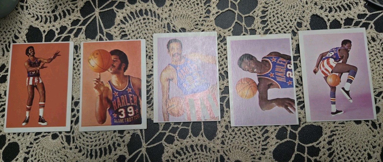 Lotto carte da basket Harlem Globetrotters 1971-72 (5) vintage 