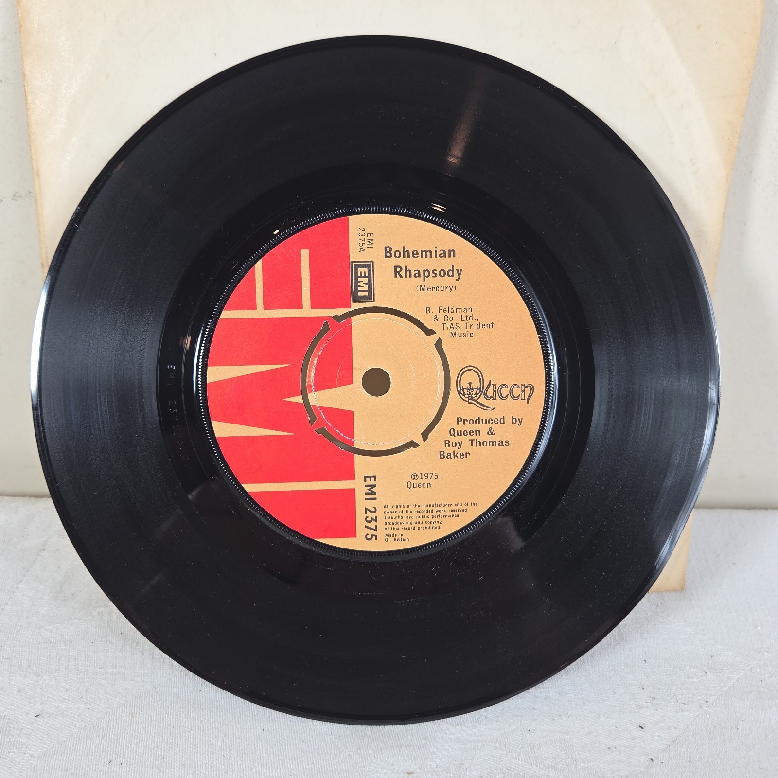 Queen Bohemian Rhapsody 7'' Single Vinyl Record – EMI 2375 - 1975