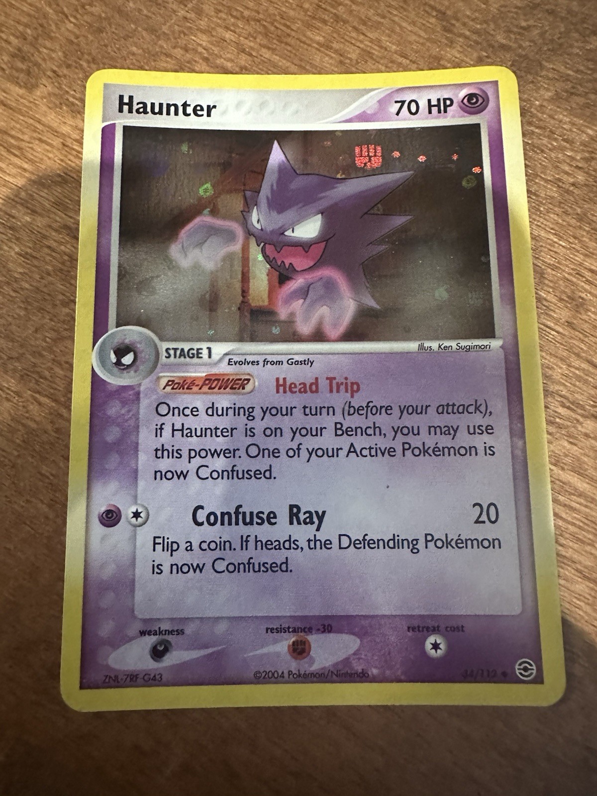 Carta Pokémon Haunter 34/112 Rosso Fuoco e Verde Foglia Reverse Holo EX Epoca