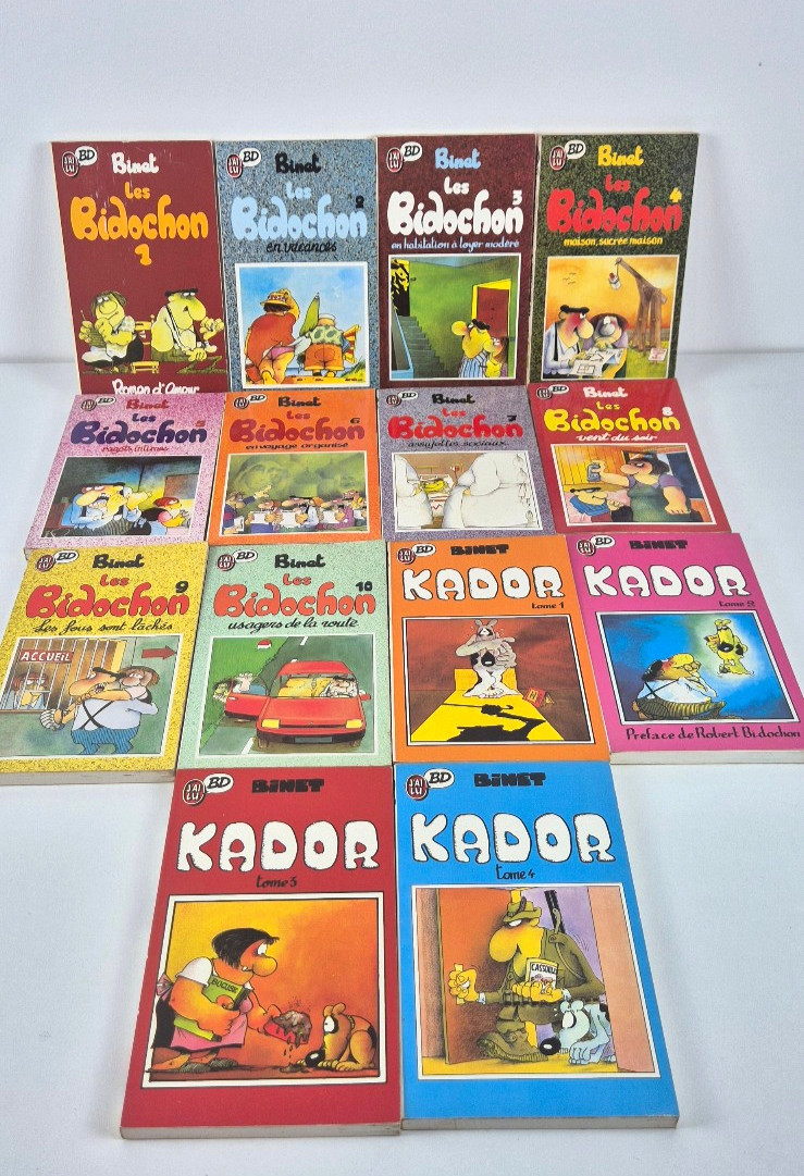Binet Les Bidochon tomes 1 à 10 + Kador 1 à 4 lot 14 BD J’ai Lu intégrale usés