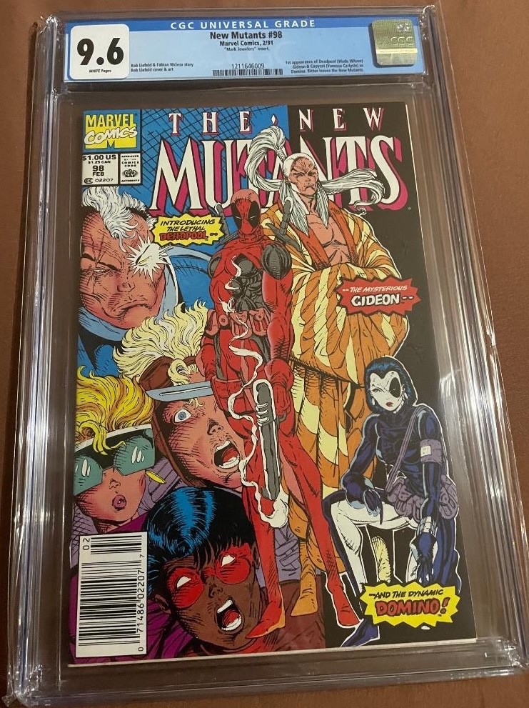 Inserto New Mutants #98 CGC 9.6 Mark Jewelers - 1° App. Deadpool - Pagine bianche!