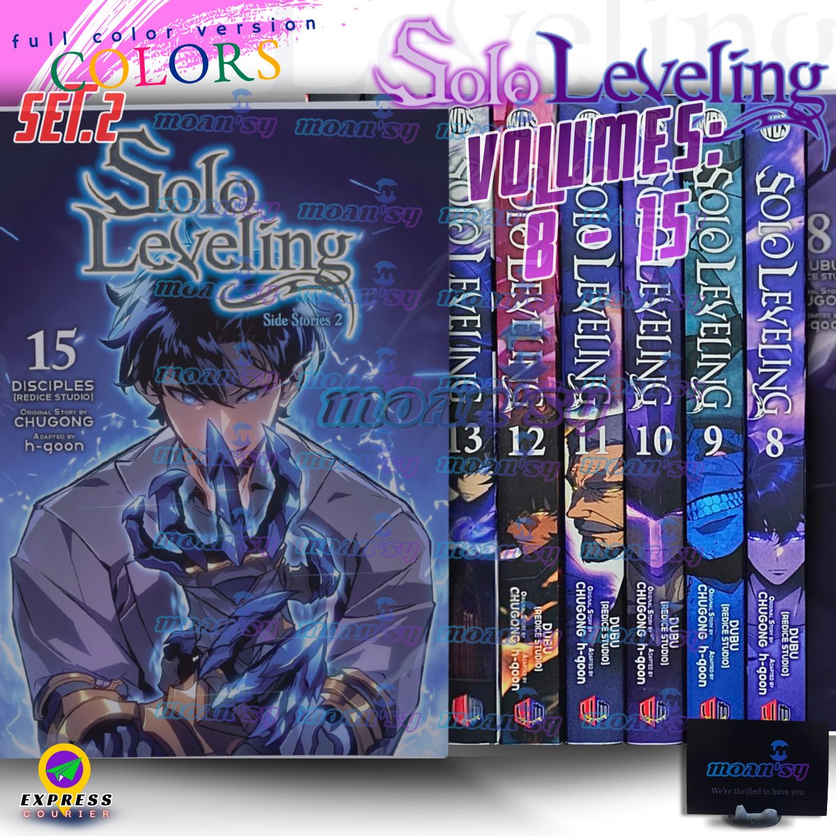 Solo Leveling Manga Vol 8-15 Inglese Set 8 Libri Webtoon Fumetto Color End Nuovo