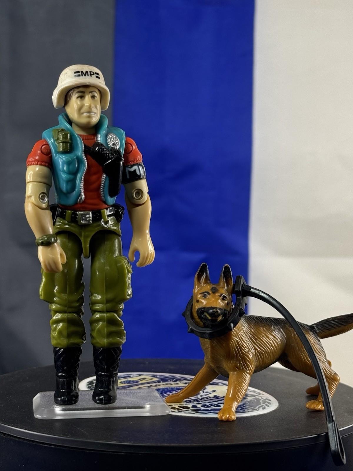 Guinzaglio/casco GI Joe Cobra Law & Order quasi completo ARAH Hasbro V1 1987 vintage