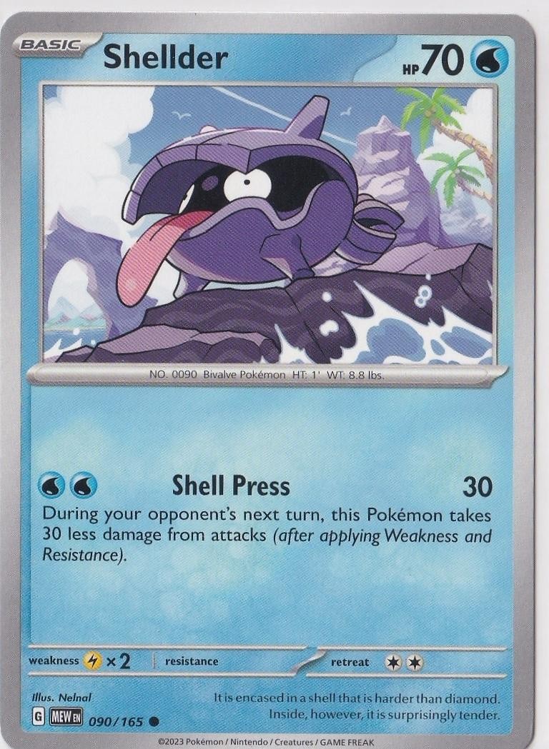 Shellder 090/165 C 151 Pokemon NM