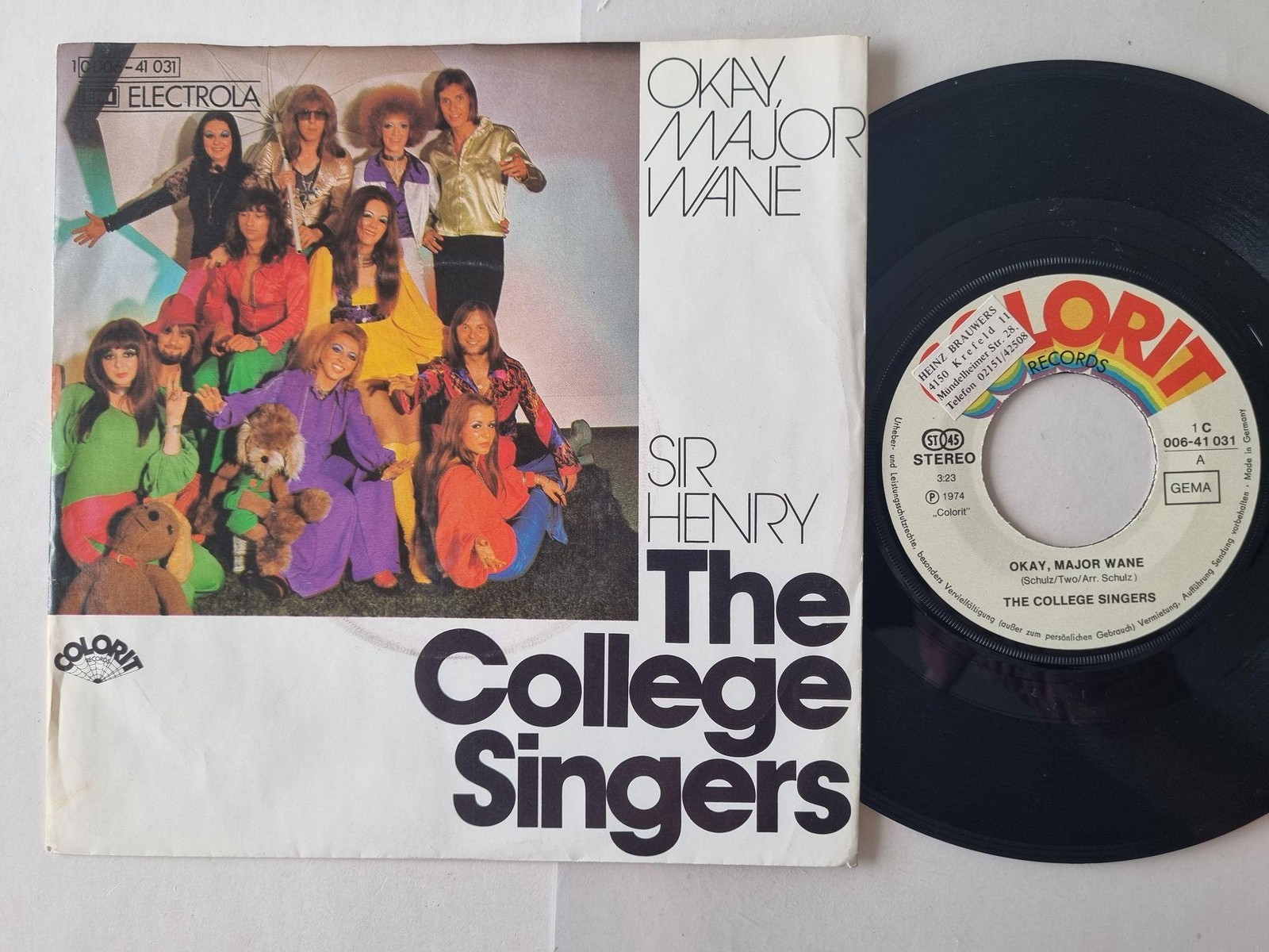 The College Singers - Okay, Major Wane 7'' Vinyl Germany