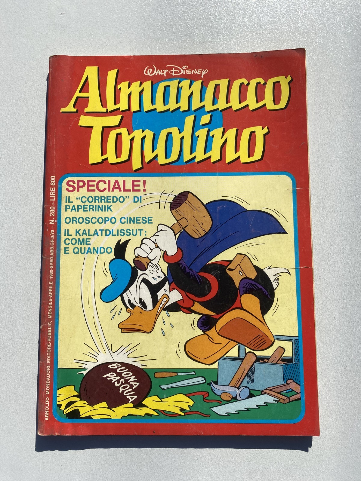 ALMANACCO TOPOLINO N. 280 MONDADORI WALT DISNEY ORIGINALE CON BOLLINO