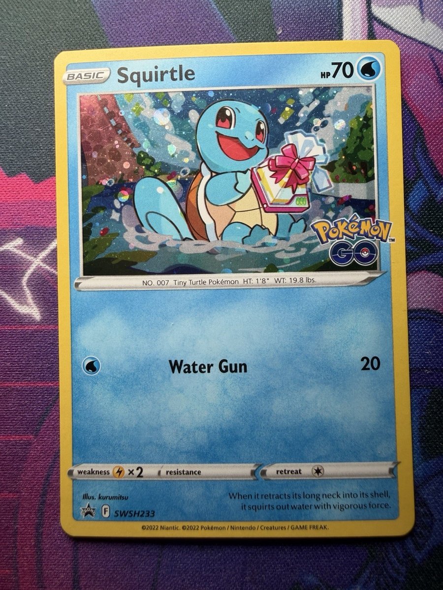 Squirtle 2022 Pokemon Go SWSH233 Black Star Promo Cosmos Holo Ottimo-NM/M