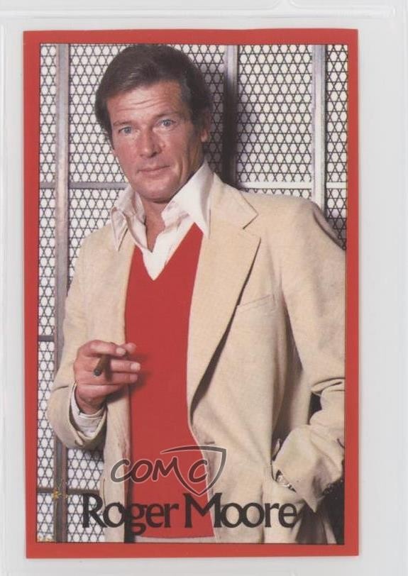 Rivista schermo 1982 bordo rosso mix nastro copertina idolo stelle Roger Moore 0cp0