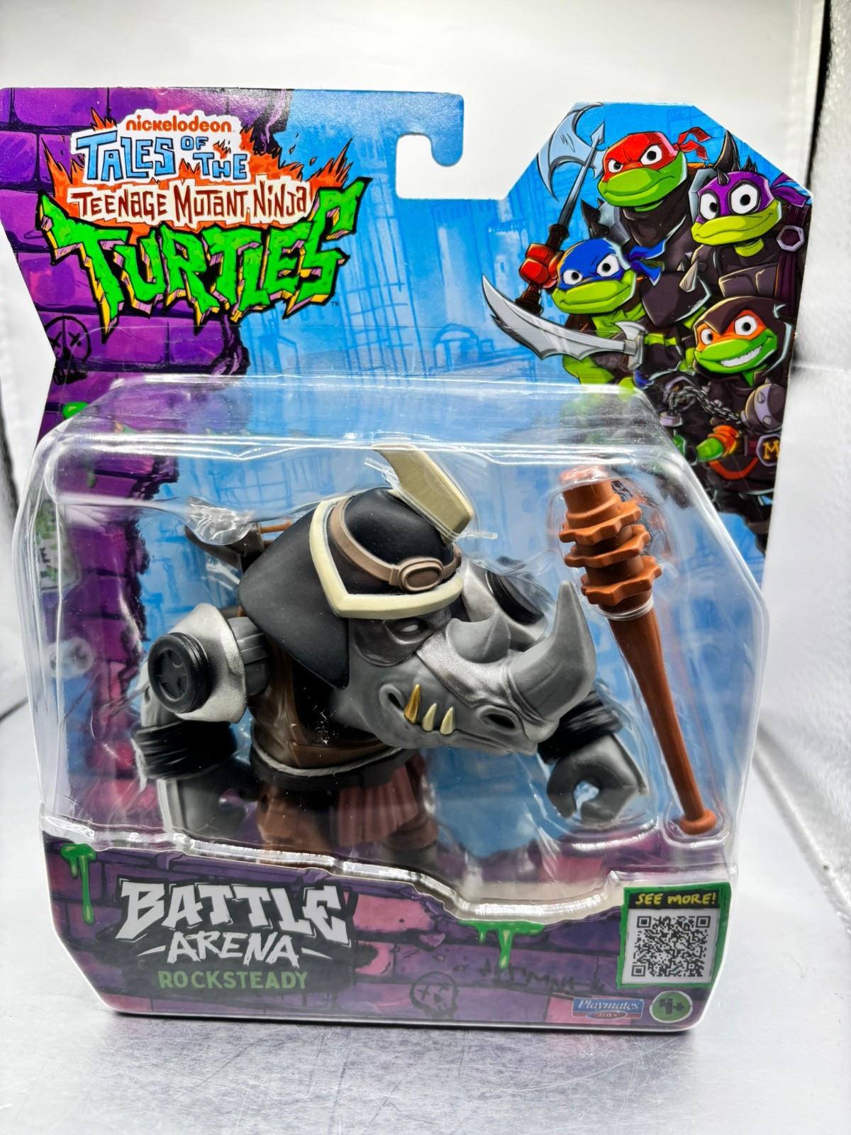 TMNT Teenage Mutant Ninja Turtles Battle Arena ROCKSTEADY 5" Figura NUOVO 2025