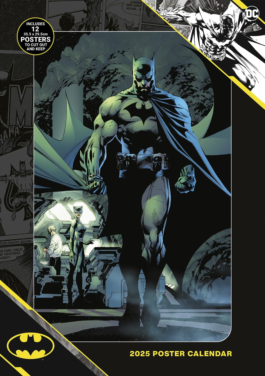 Calendario A3 29,7x42 cm Batman 2025 Pyramid Bianco 803177 Cartone di Carta