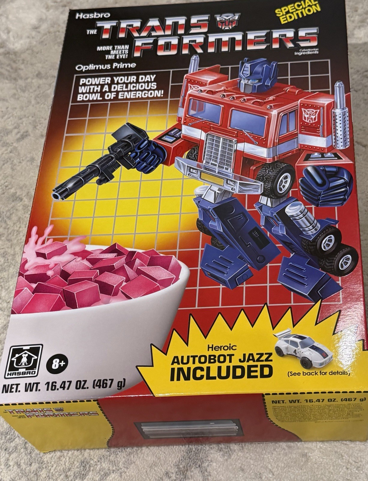 SDCC 2026 Hasbro Transformers OPTIMUS PRIME  JAZZ CEREAL BOX SET In Hand G1N