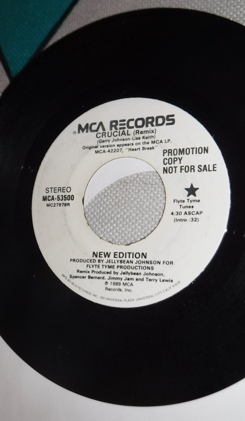 New Edition Crucial  45RPM  FUNK PROMO  EX!