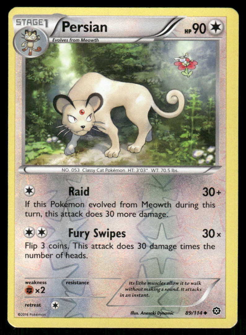 POKEMON PERSIAN STEAM SIEGE 89/114 REVERSE HOLO UC LP
