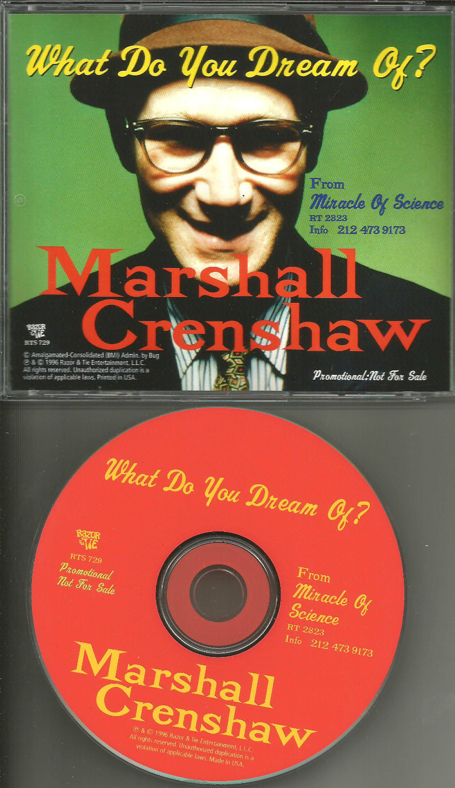 MARSHALL CRENSHAW What Do you Dream of 1996 USA MINT PROMO DJ CD single 