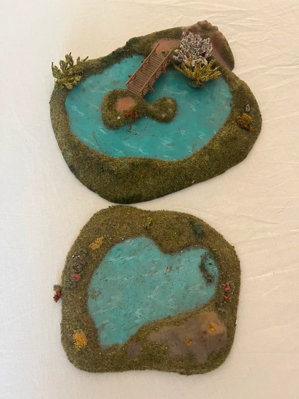 2 elementi scenici laghetto per wargame / plastico / presepe