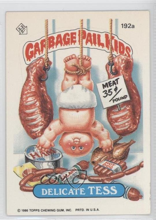 Topps Garbage Pail Kids 1986 serie 5 Delicate Tess (puzzle cintura posteriore) 12g7
