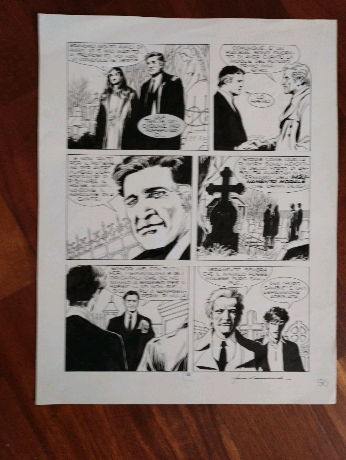 CORRADO ROI Dylan Dog n. 27  "Ti ho visto morire" tavola original  art 1988 Rara