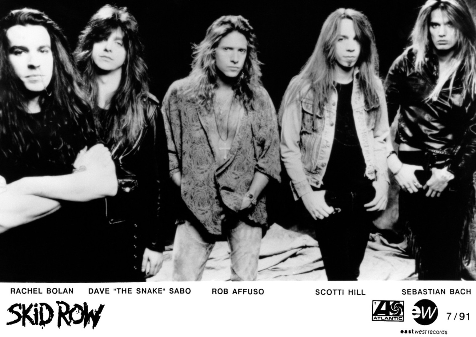 Skid Row - Promo Photo 1991 - Slave To The Grind - The Gang's All Here