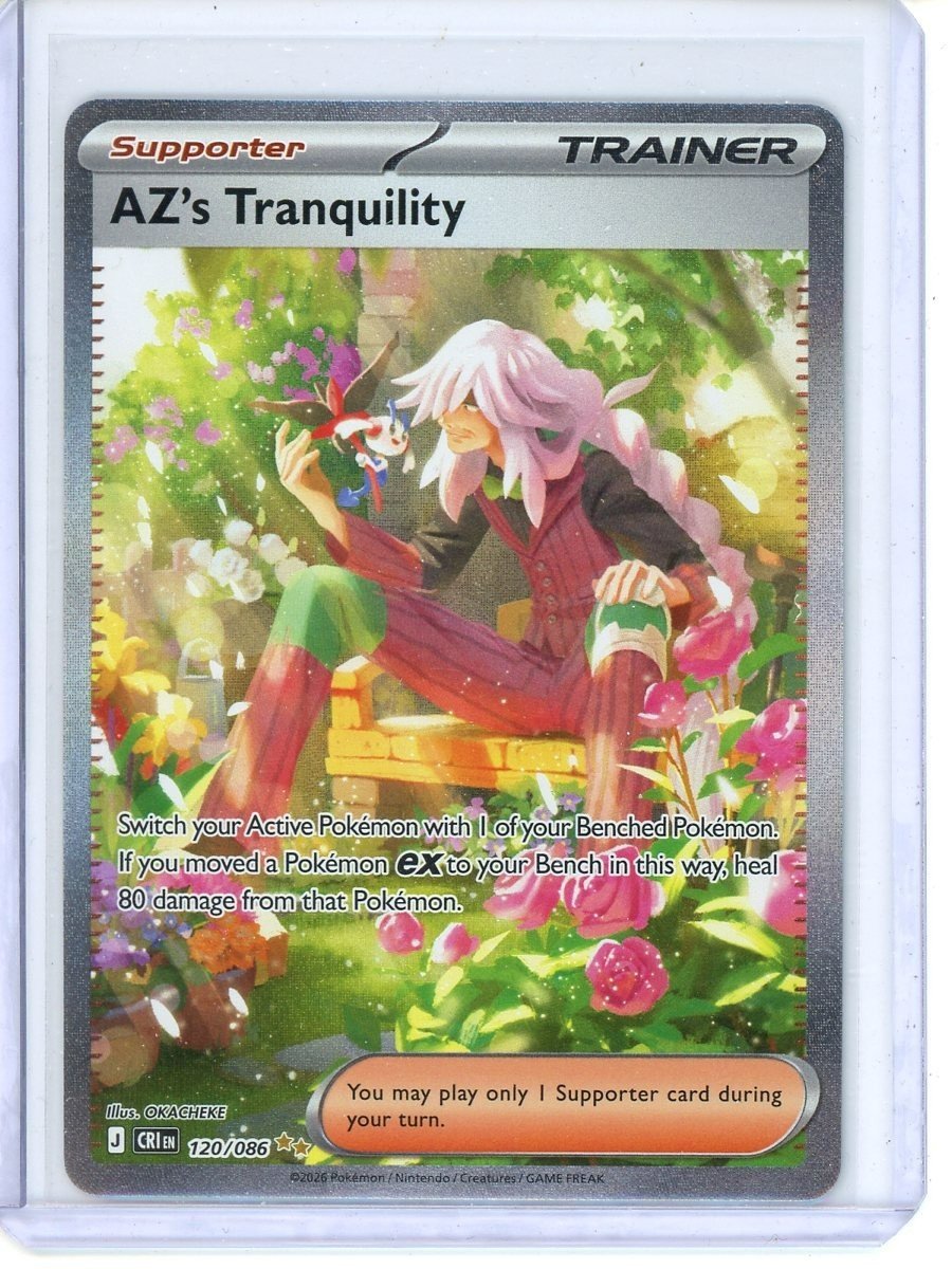 Pokemon TCG Chaos Rising AZ's Tranquility illustrazione speciale raro #120/086 quasi nuovo