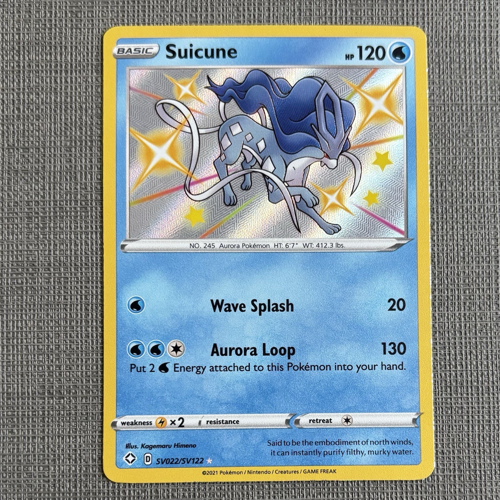 Suicune SV022/SV122 Shining Fates Shiny Holo Pokemon raro