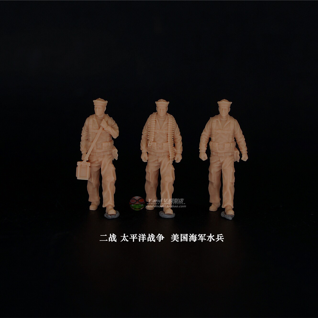 Modello finito stampato in 3D 1/72/87/64 US Navy marinai squadra 3 persone non dipinto