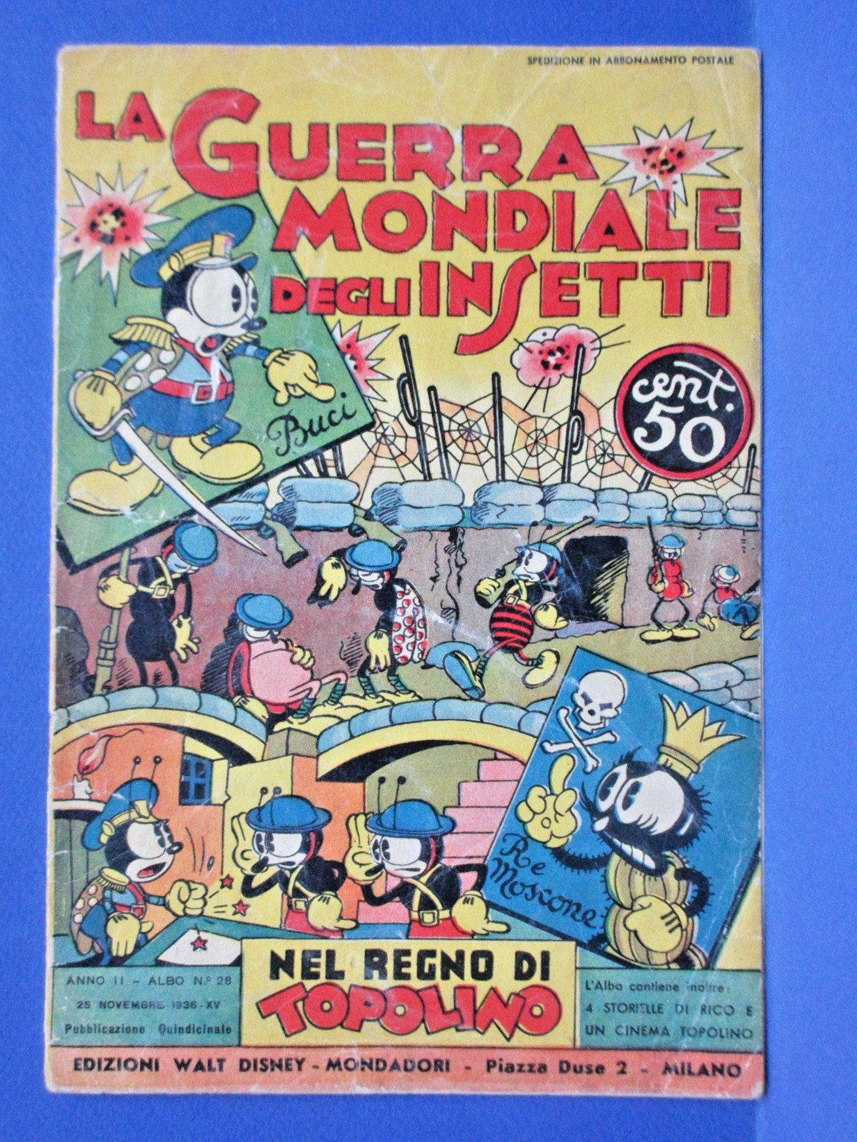 GUERRA MONDIALE INSETTI Nel Regno di Topolino 28 DISNEY MONDADORI 1936 !!