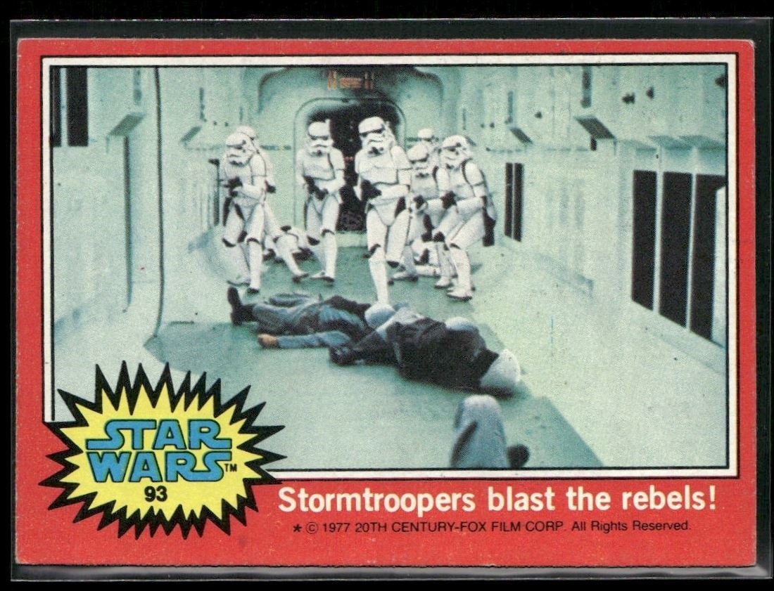 ⭐ Topps Star Wars Serie 2 1977. Stormtroopers fai esplodere i ribelli #93 EX