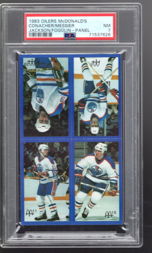 1983-84 Oilers McDonald's Panels- Messier Conacher Fogolin Jackson- PSA Nrmt (7)