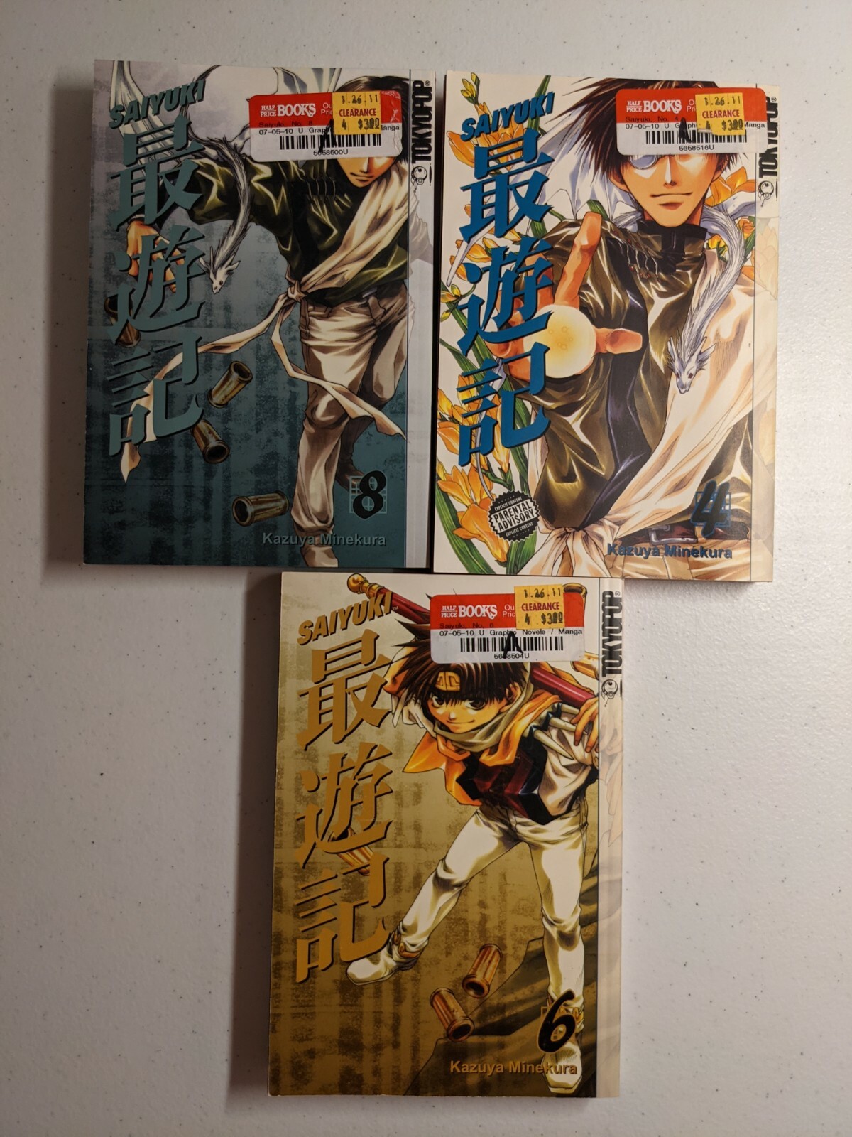Saiyuki Lotto di 3 (Volume 4, 6, 8) Lotto Manga Inglese • TokyoPop, Kazuya Minekura