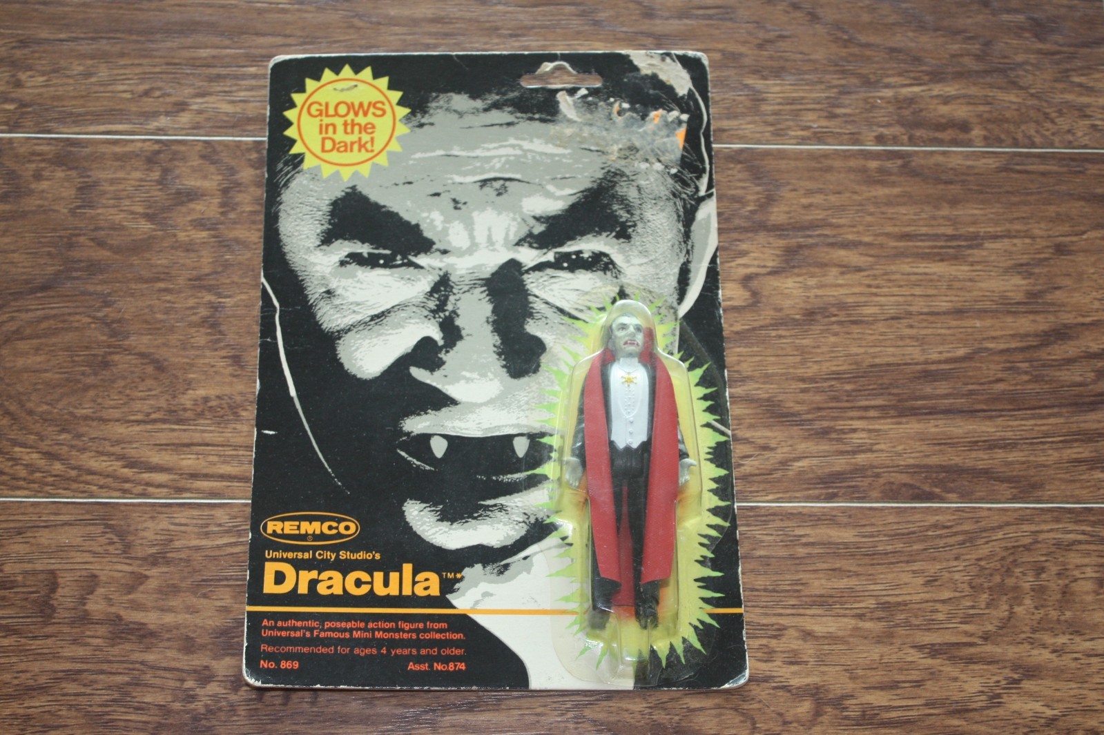 Dracula Universal Monsters Remco Glow In The Dark Modellino 3,75" 1980 RARO