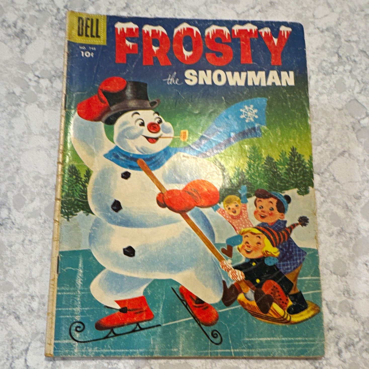 Dell Frosty the Snowman #98 Holiday Comic Book Single Issue Color Inscribed