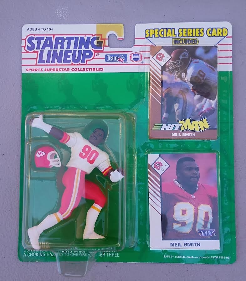 Figurina calcio Neil Smith Kansas City Chiefs Kenner Starting Lineup NFL 1993