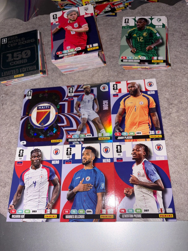 Lot 6 cartes Haïti Panini Adrenalyn